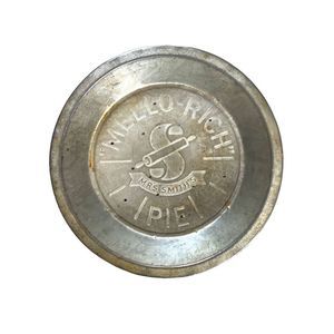 Mrs. Smith’s Pie vintage Mello-Rich metal pie pan silver